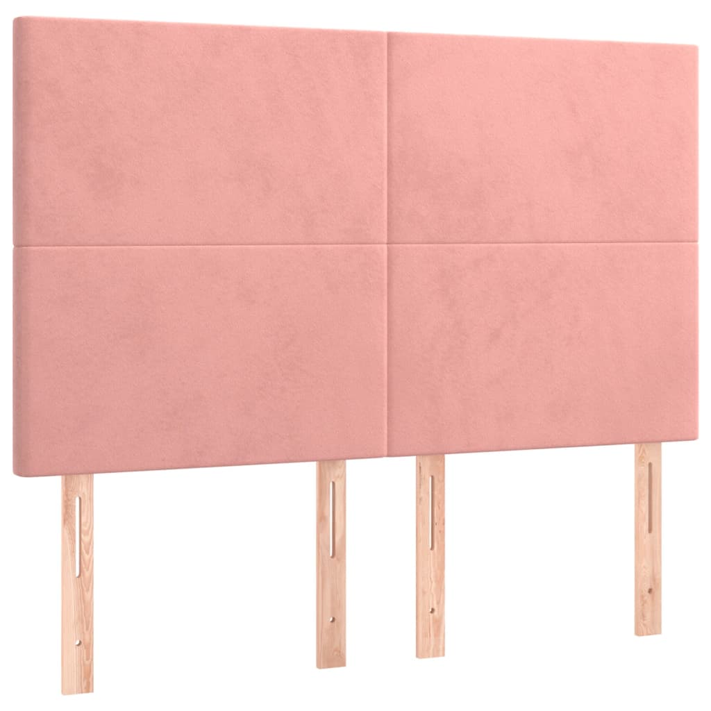 vidaXL Κρεβάτι Boxspring με Στρώμα Ροζ 140x200 εκ. Βελούδινο