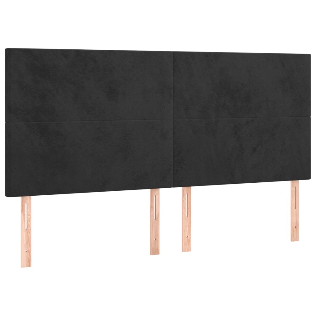 vidaXL Κρεβάτι Boxspring με Στρώμα Μαύρο 180x200 εκ. Βελούδινο
