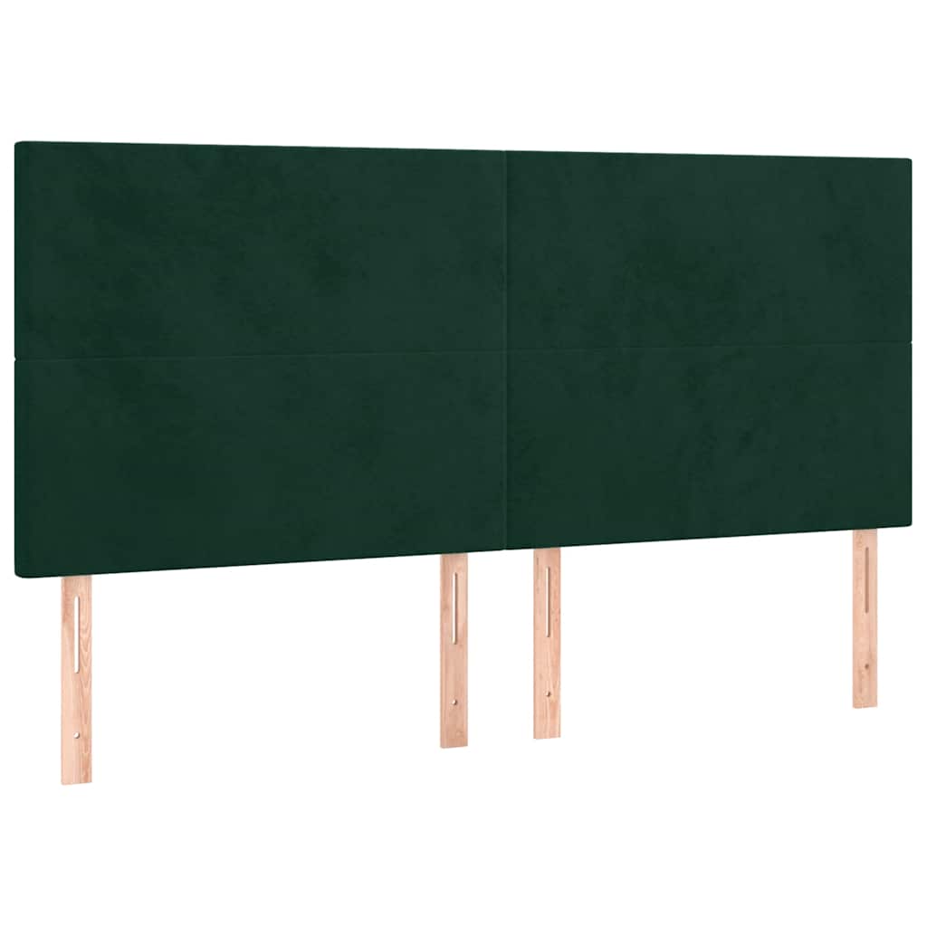 vidaXL Κρεβάτι Boxspring με Στρώμα Σκούρο Πράσινο 180x200εκ. Βελούδινο