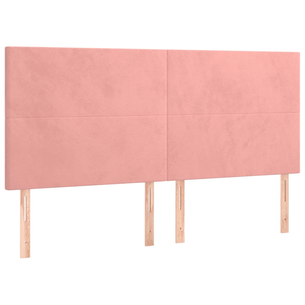 vidaXL Κρεβάτι Boxspring με Στρώμα Ροζ 180x200 εκ. Βελούδινο