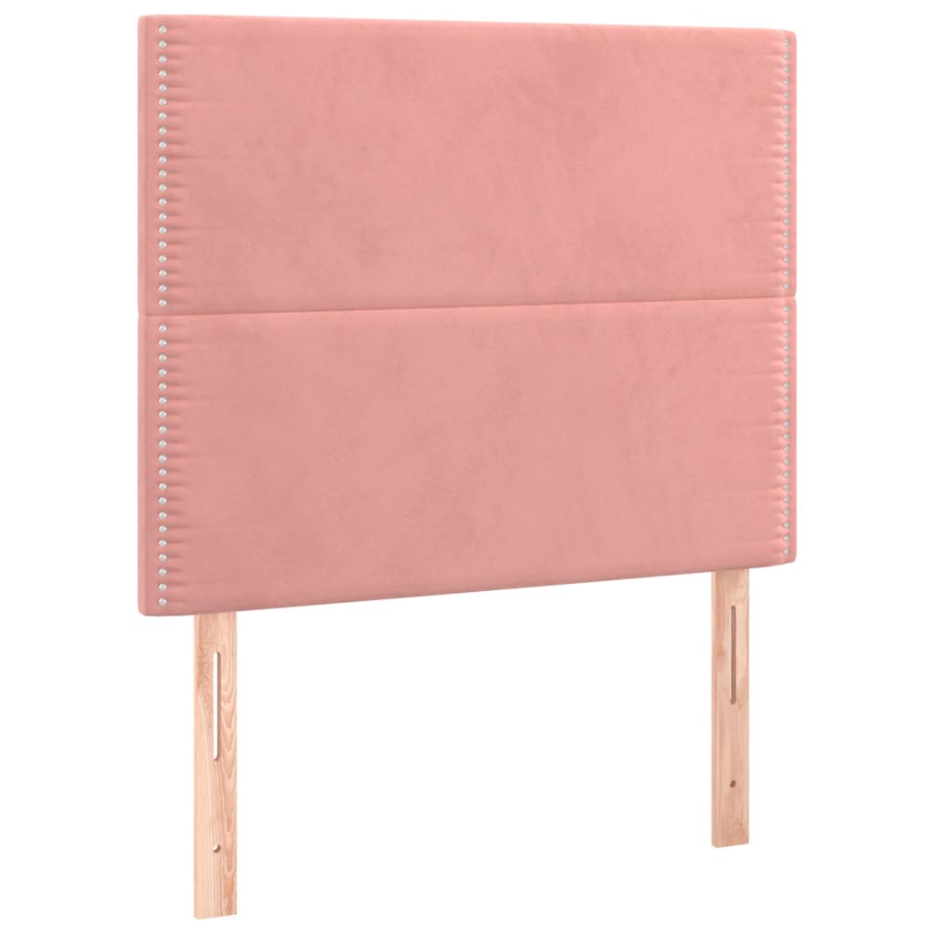 vidaXL Κρεβάτι Boxspring με Στρώμα Ροζ 80 x 200 εκ. Βελούδινο