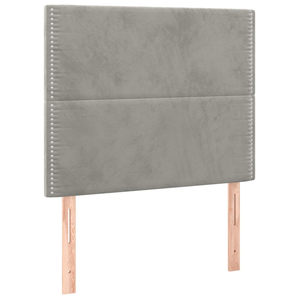 vidaXL Κρεβάτι Boxspring με Στρώμα Ανοιχτό Γκρι 120x200 εκ. Βελούδινο