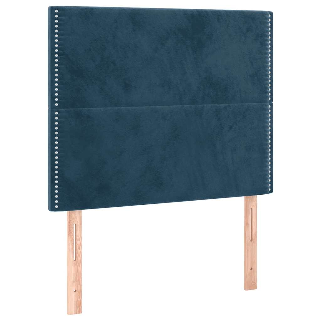 vidaXL Κρεβάτι Boxspring με Στρώμα Σκούρο Μπλε 120x200 εκ. Βελούδινο