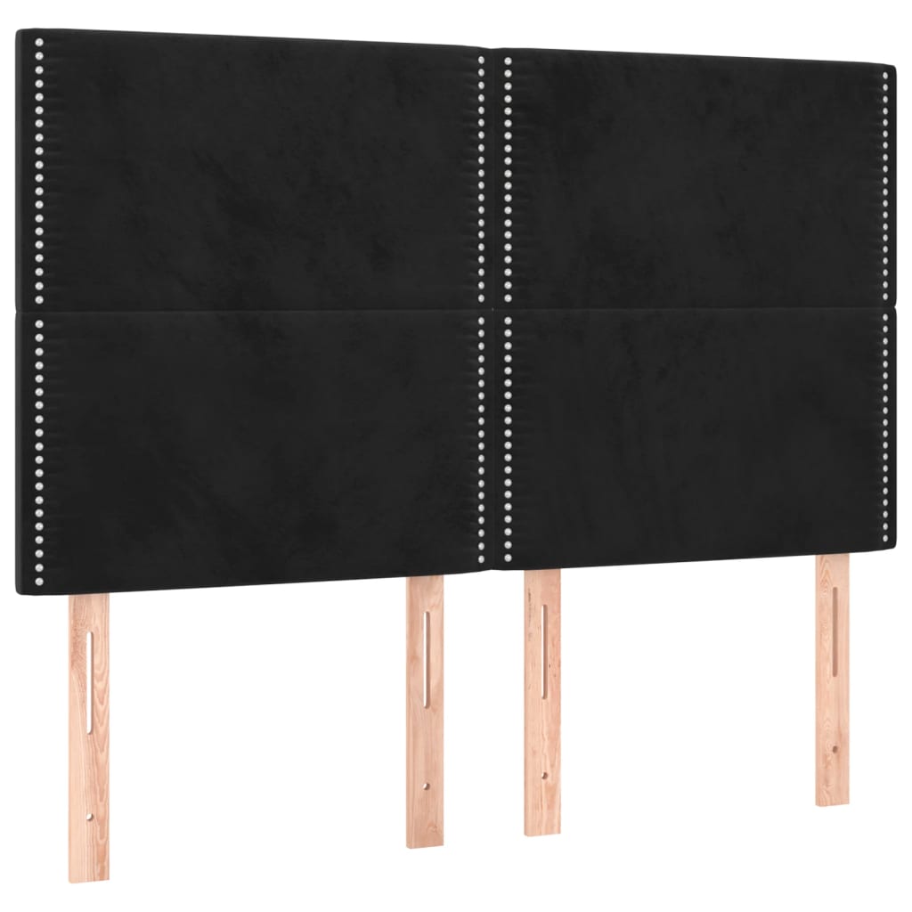 vidaXL Κρεβάτι Boxspring με Στρώμα Μαύρο 140x200 εκ. Βελούδινο