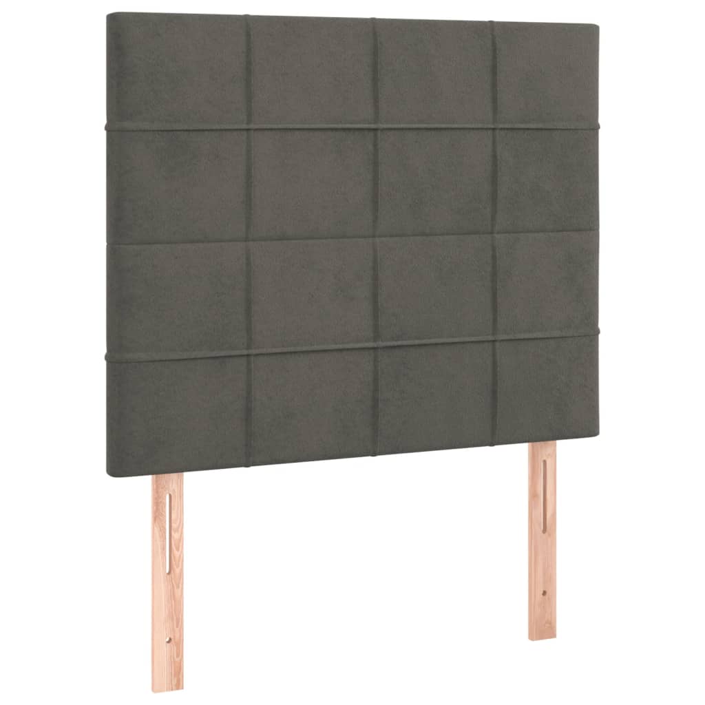vidaXL Κρεβάτι Boxspring με Στρώμα Σκούρο Γκρι 80x200 εκ. Βελούδινο