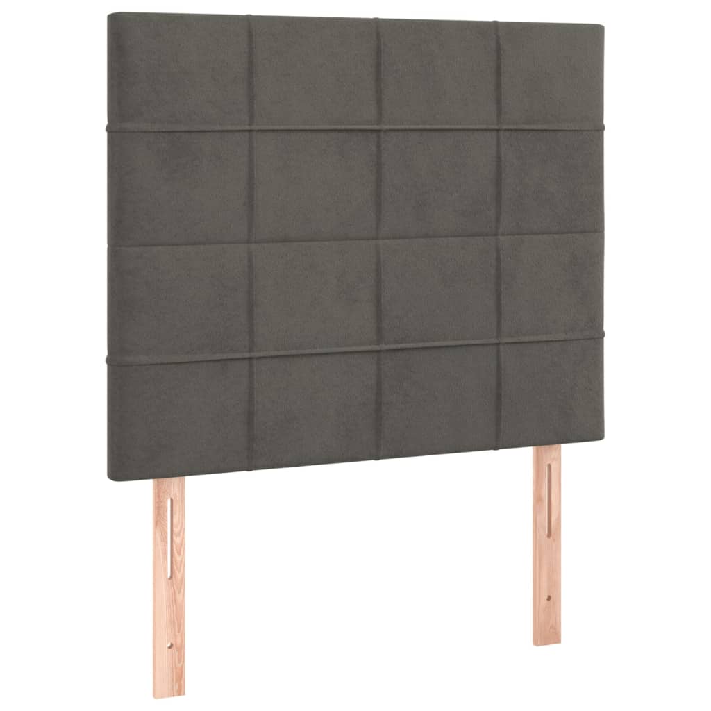 vidaXL Κρεβάτι Boxspring με Στρώμα Σκούρο Γκρι 120x200 εκ. Βελούδινο
