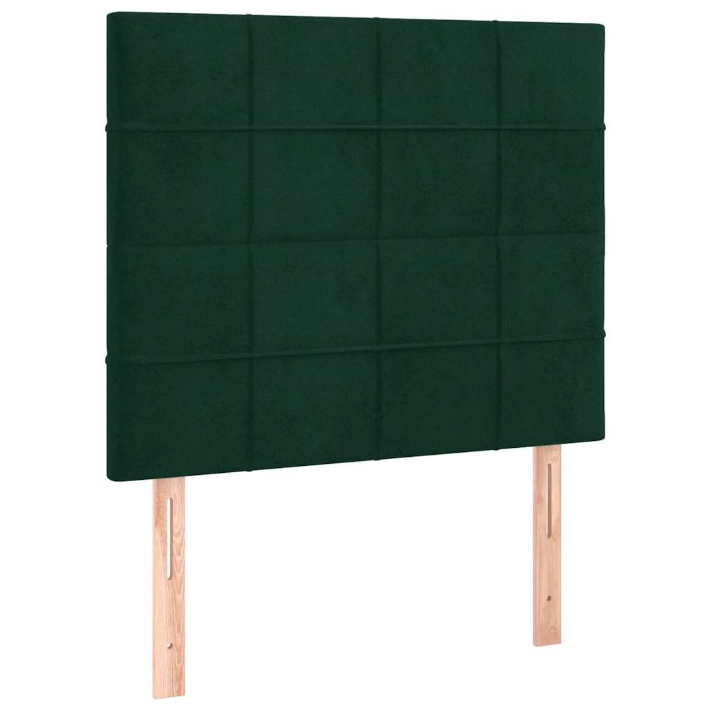 vidaXL Κρεβάτι Boxspring με Στρώμα Σκούρο Πράσινο 120x200εκ. Βελούδινο