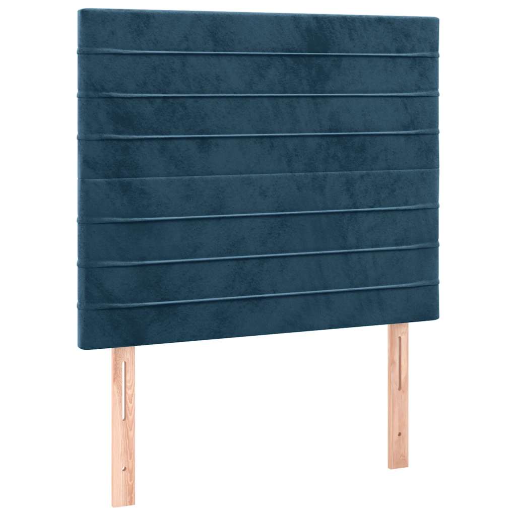 vidaXL Κρεβάτι Boxspring με Στρώμα Σκούρο Μπλε 100x200 εκ. Βελούδινο