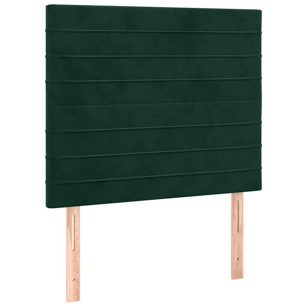 vidaXL Κρεβάτι Boxspring με Στρώμα Σκούρο Πράσινο 120x200εκ. Βελούδινο