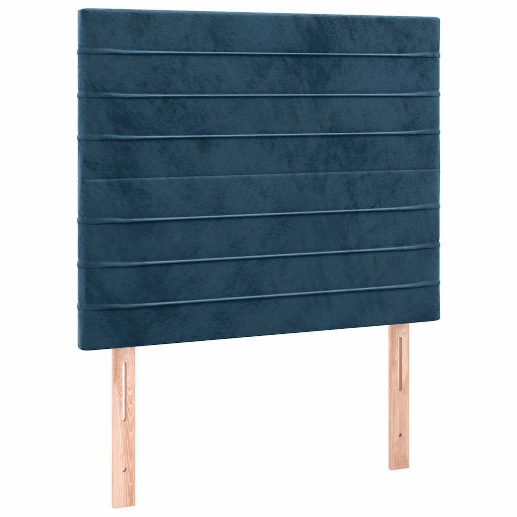 vidaXL Κρεβάτι Boxspring με Στρώμα Σκούρο Μπλε 120x200 εκ. Βελούδινο