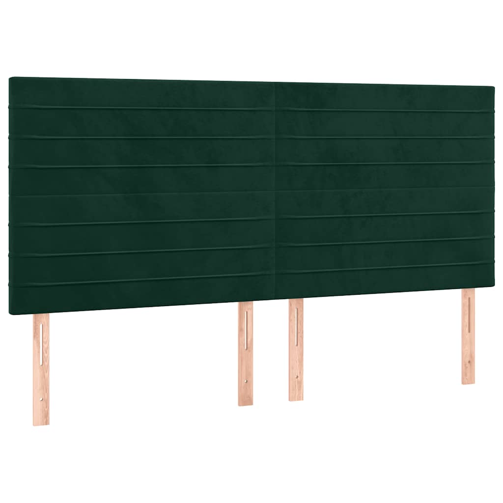 vidaXL Κρεβάτι Boxspring με Στρώμα Σκούρο Πράσινο 200x200εκ. Βελούδινο