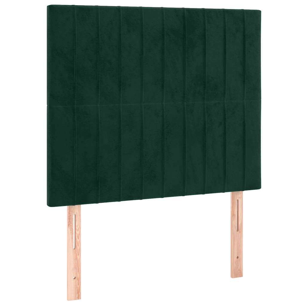 vidaXL Κρεβάτι Boxspring με Στρώμα Σκούρο Πράσινο 80x200 εκ. Βελούδινο