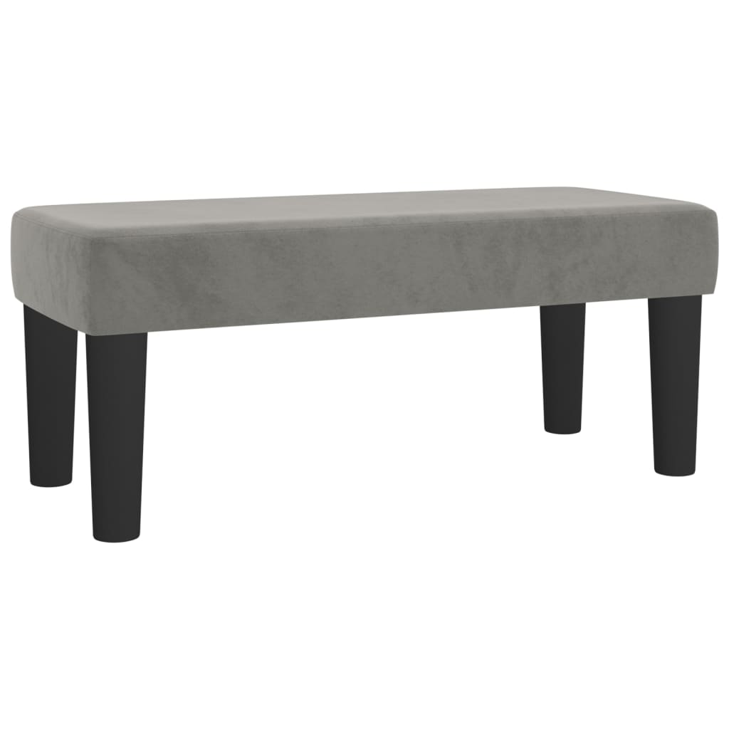 vidaXL Κρεβάτι Boxspring με Στρώμα Ανοιχτό Γκρι 90x190 εκ. Βελούδινο