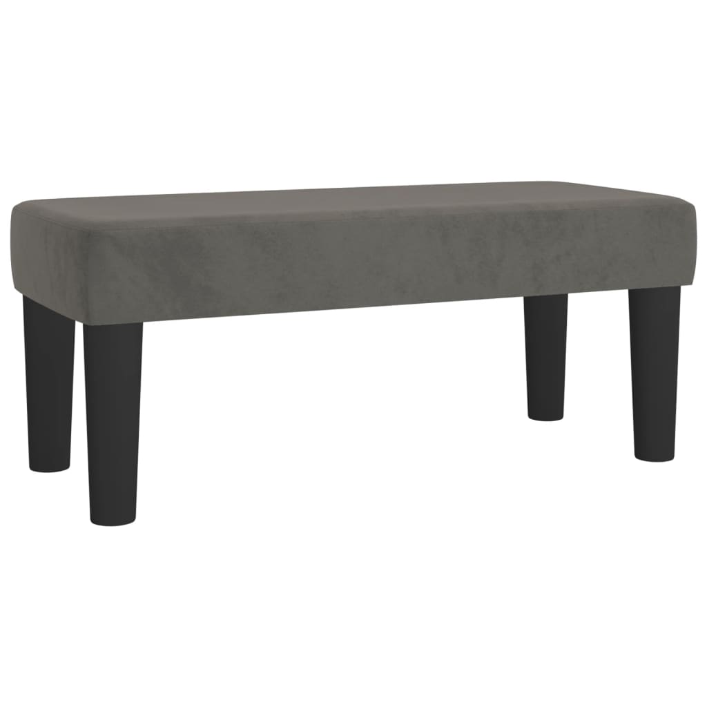 vidaXL Κρεβάτι Boxspring με Στρώμα Σκούρο Γκρι 90x200 εκ. Βελούδινο