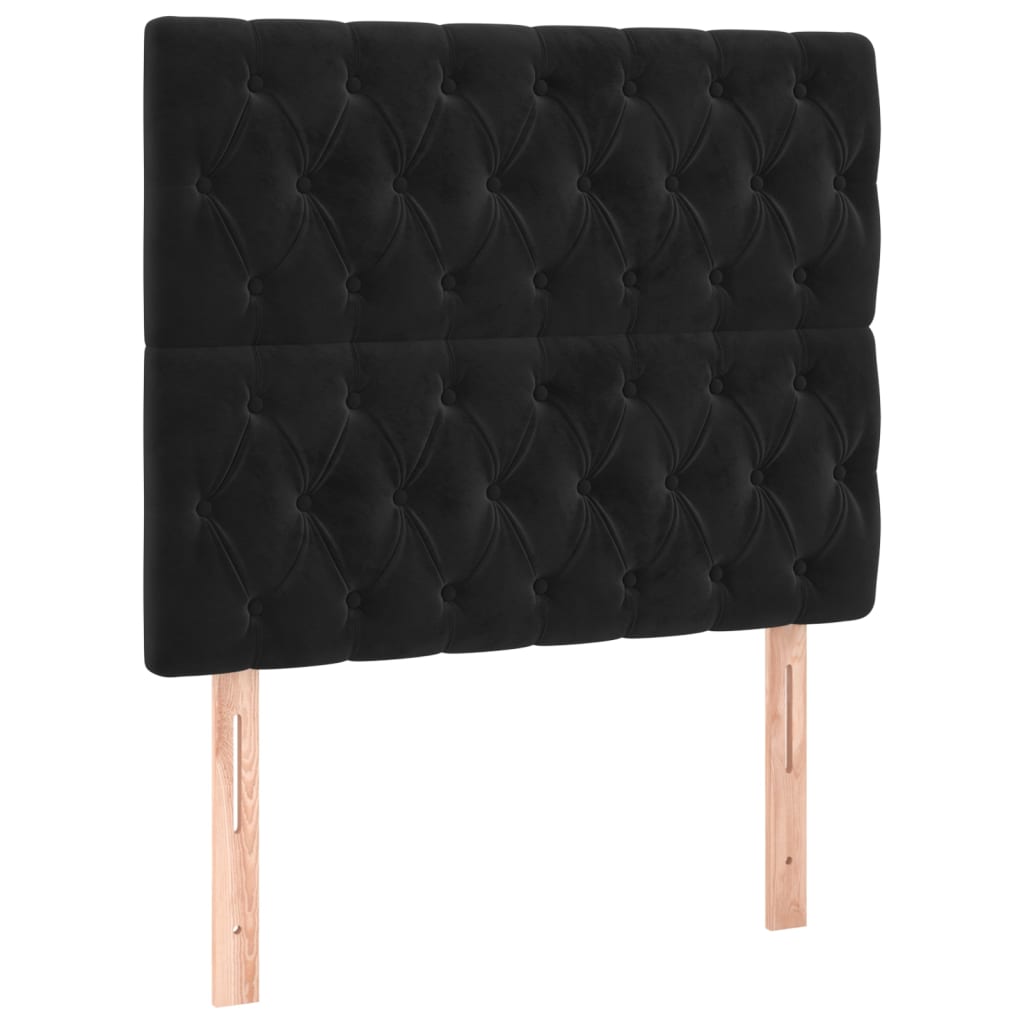 vidaXL Κρεβάτι Boxspring με Στρώμα Μαύρο 100x200 εκ. Βελούδινο