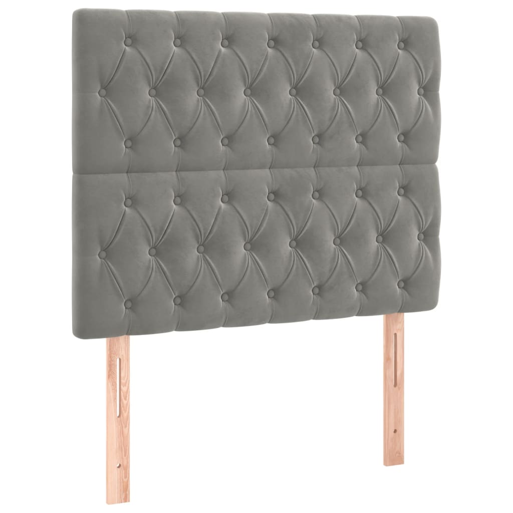 vidaXL Κρεβάτι Boxspring με Στρώμα Ανοιχτό Γκρι 120x200 εκ. Βελούδινο