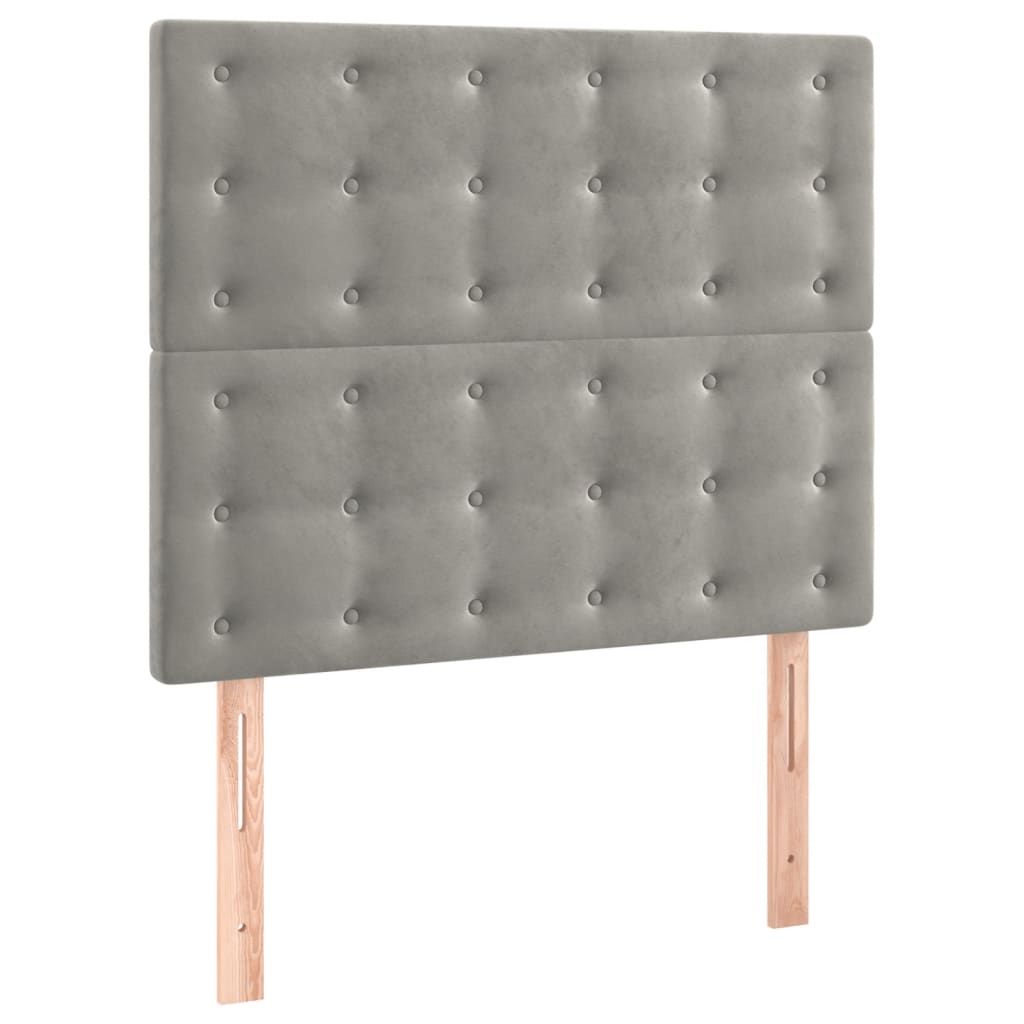 vidaXL Κρεβάτι Boxspring με Στρώμα Ανοιχτό Γκρι 80x200 εκ. Βελούδινο