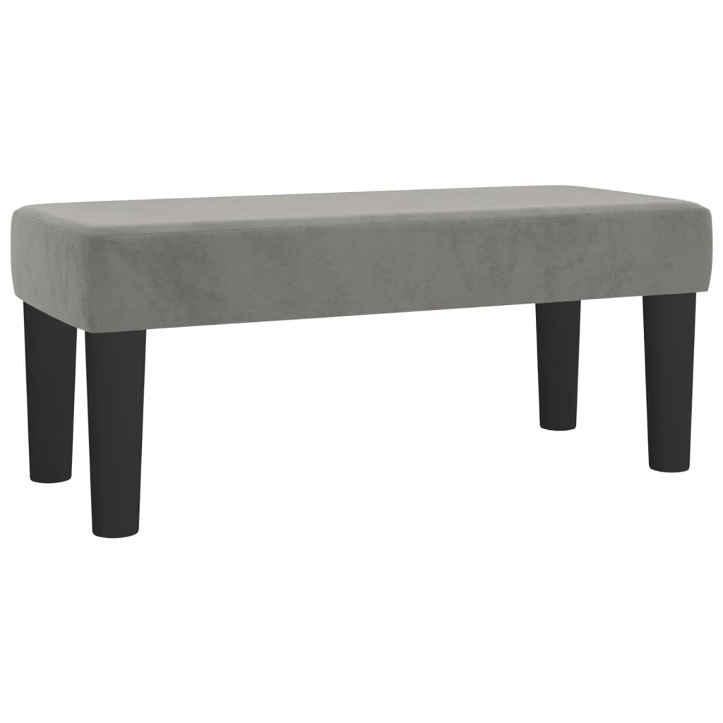 vidaXL Κρεβάτι Boxspring με Στρώμα Ανοιχτό Γκρι 90x200 εκ. Βελούδινο