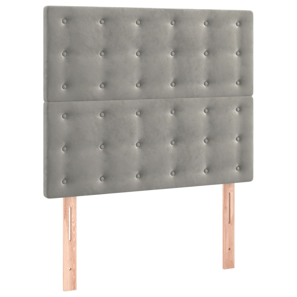 vidaXL Κρεβάτι Boxspring με Στρώμα Ανοιχτό Γκρι 120x200 εκ. Βελούδινο