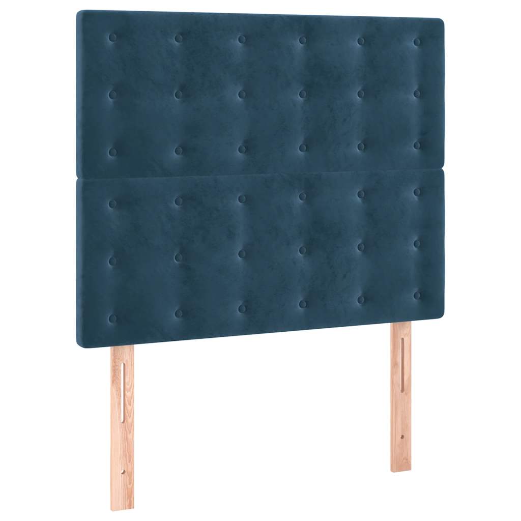 vidaXL Κρεβάτι Boxspring με Στρώμα Σκούρο Μπλε 120x200 εκ. Βελούδινο