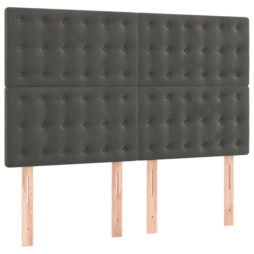 vidaXL Κρεβάτι Boxspring με Στρώμα Σκούρο Γκρι 140x200 εκ. Βελούδινο