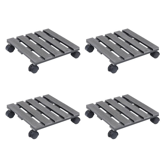 vidaXL Βάσεις για Γλάστρες με Ρόδες 4 τεμ. Γκρι 30x30x7,5 εκ. από WPC