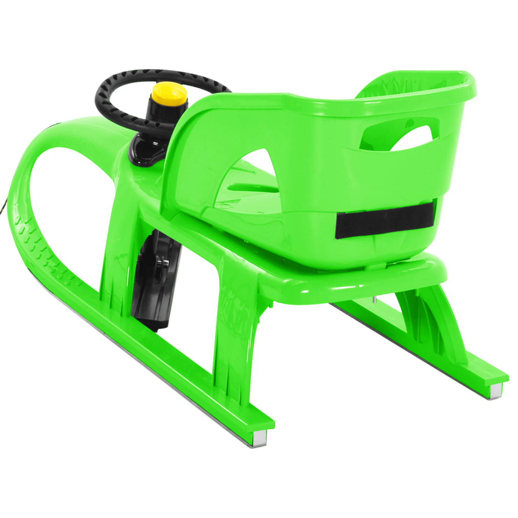 vidaXL Έλκηθρο με Κάθισμα και Τιμόνι Πράσινο 102,5x40x23 εκ. Πολυπροπ.