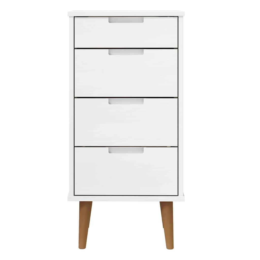 vidaXL Συρταριέρα MOLDE Λευκή 40 x 35 x 82 εκ. από Μασίφ Ξύλο Πεύκου