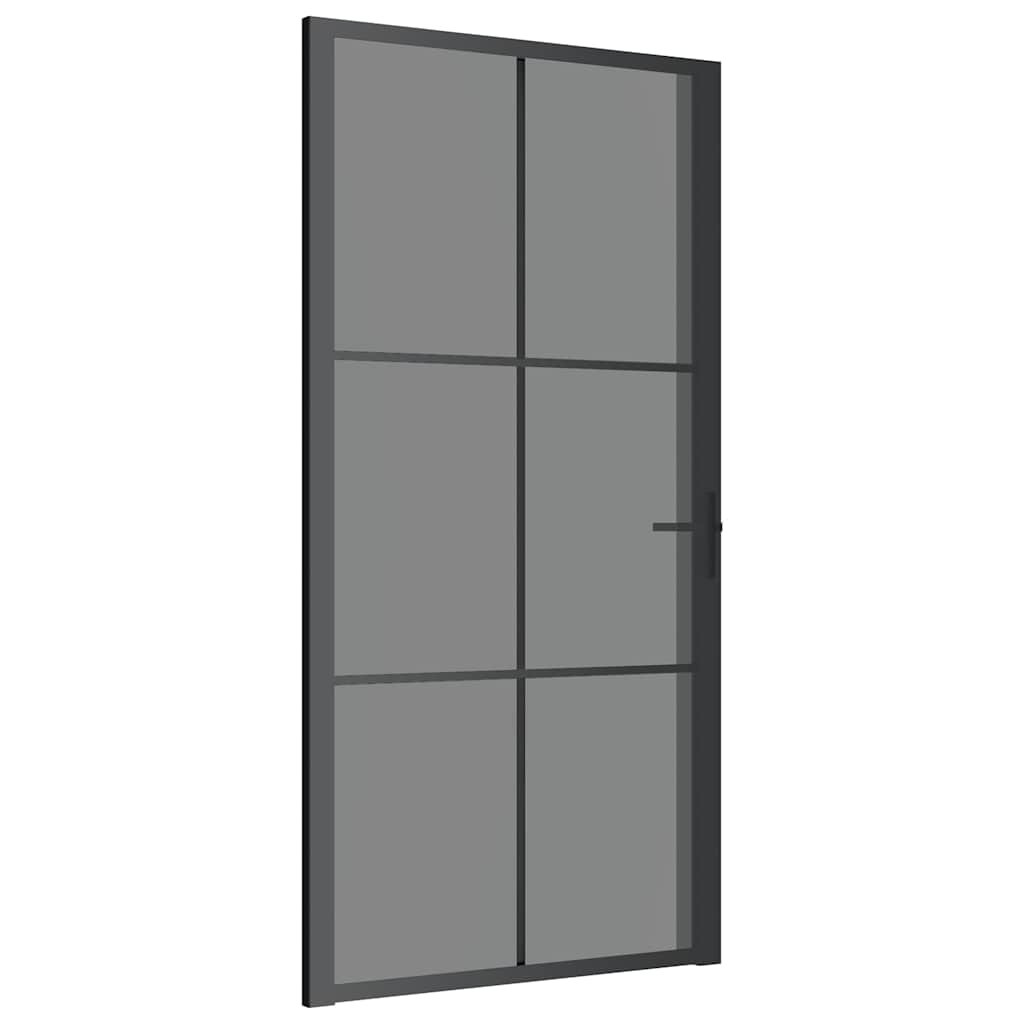 vidaXL Εσωτερική Πόρτα 102,5x201,5 εκ. Μαύρο ESG Γυαλί και Αλουμίνιο