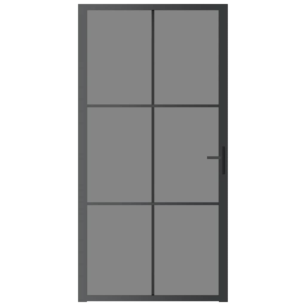 vidaXL Εσωτερική Πόρτα 102,5x201,5 εκ. Μαύρο ESG Γυαλί και Αλουμίνιο