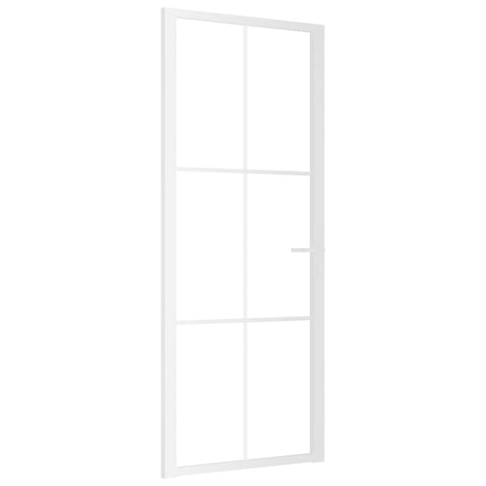 vidaXL Εσωτερική Πόρτα 83x201,5 εκ. Λευκό ESG Γυαλί και Αλουμίνιο