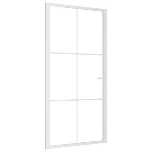 vidaXL Εσωτερική Πόρτα 102,5x201,5 εκ. Λευκή ESG Γυαλί και Αλουμίνιο