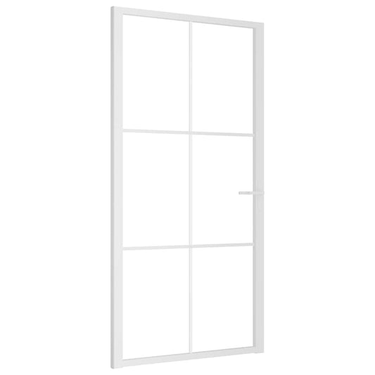vidaXL Εσωτερική Πόρτα 102,5x201,5 εκ. Λευκή ESG Γυαλί και Αλουμίνιο