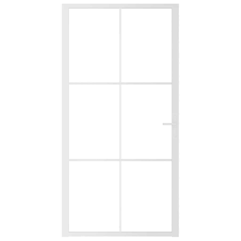 vidaXL Εσωτερική Πόρτα 102,5x201,5 εκ. Λευκή ESG Γυαλί και Αλουμίνιο