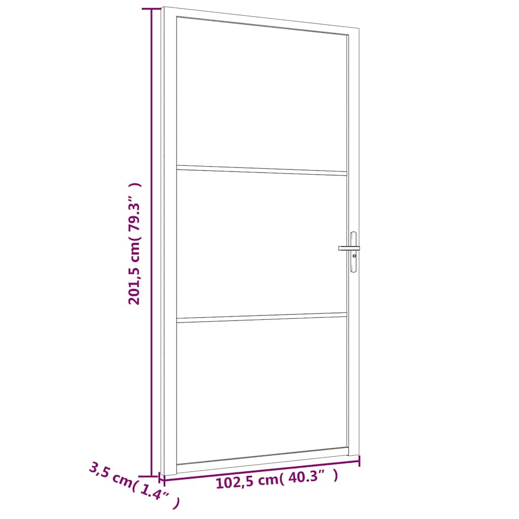 vidaXL Εσωτερική Πόρτα 102,5x201,5 εκ. Λευκή Ματ Γυαλί και Αλουμίνιο