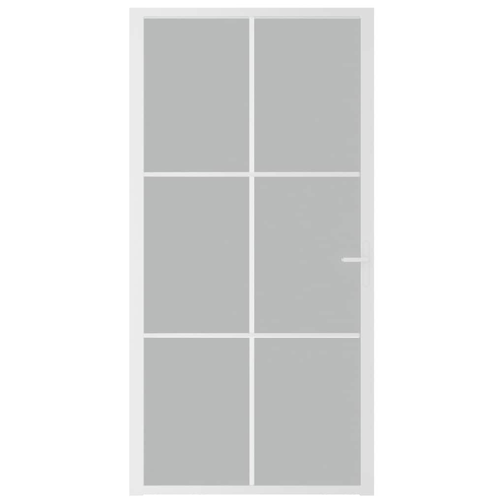 vidaXL Εσωτερική Πόρτα 102,5x201,5 εκ. Λευκή Ματ Γυαλί και Αλουμίνιο