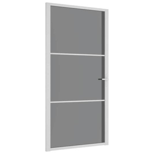vidaXL Εσωτερική Πόρτα 102,5x201,5 εκ. Λευκή ESG Γυαλί και Αλουμίνιο