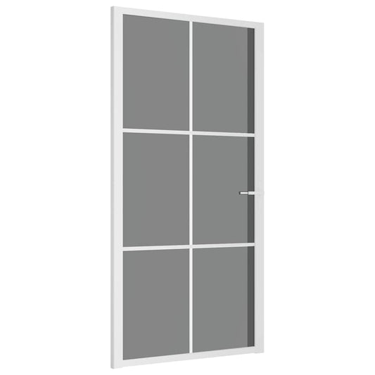 vidaXL Εσωτερική Πόρτα 102,5x201,5 εκ. Λευκή ESG Γυαλί και Αλουμίνιο