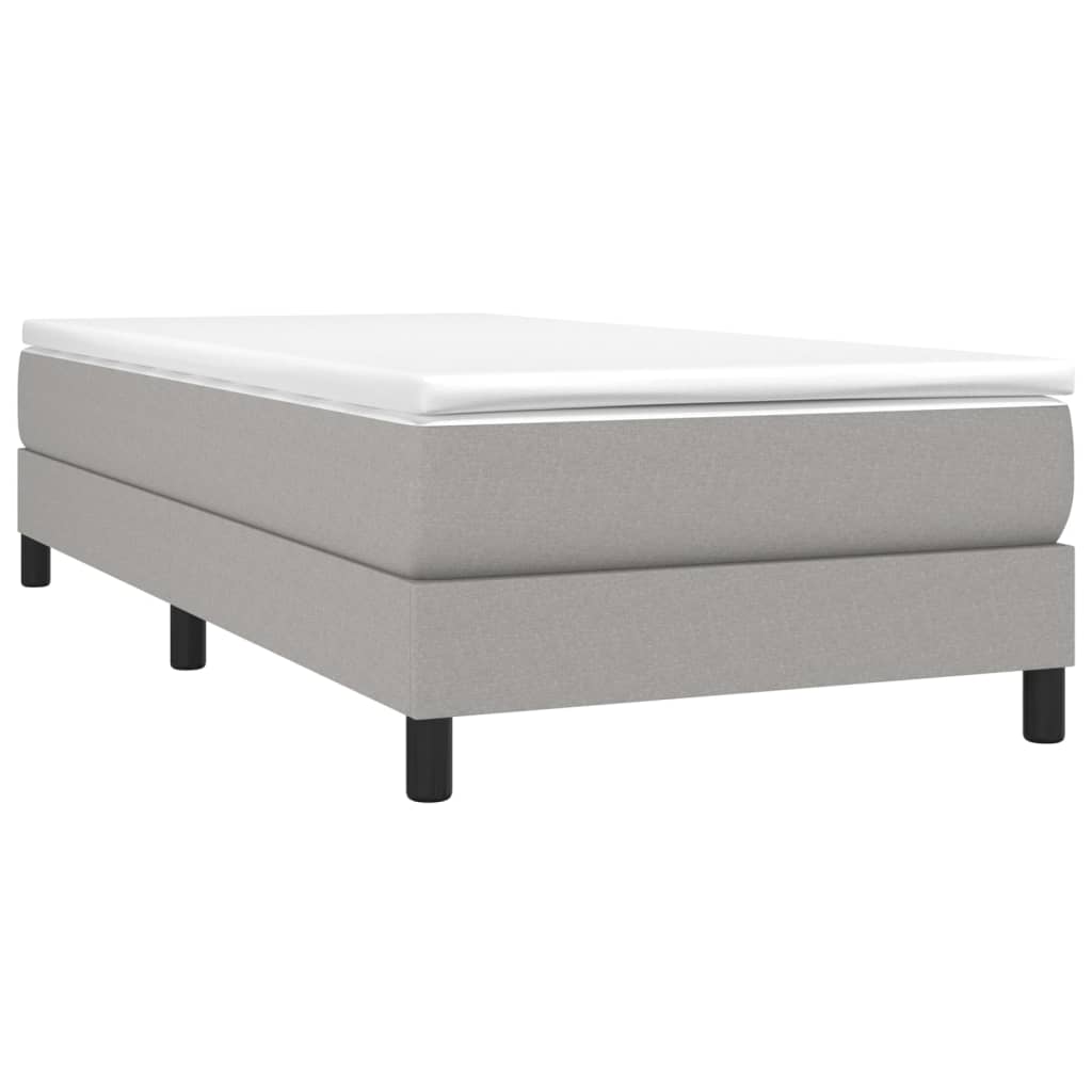 vidaXL Κρεβάτι Boxspring με Στρώμα Ανοιχτό Γκρι 80x200 εκ. Υφασμάτινο