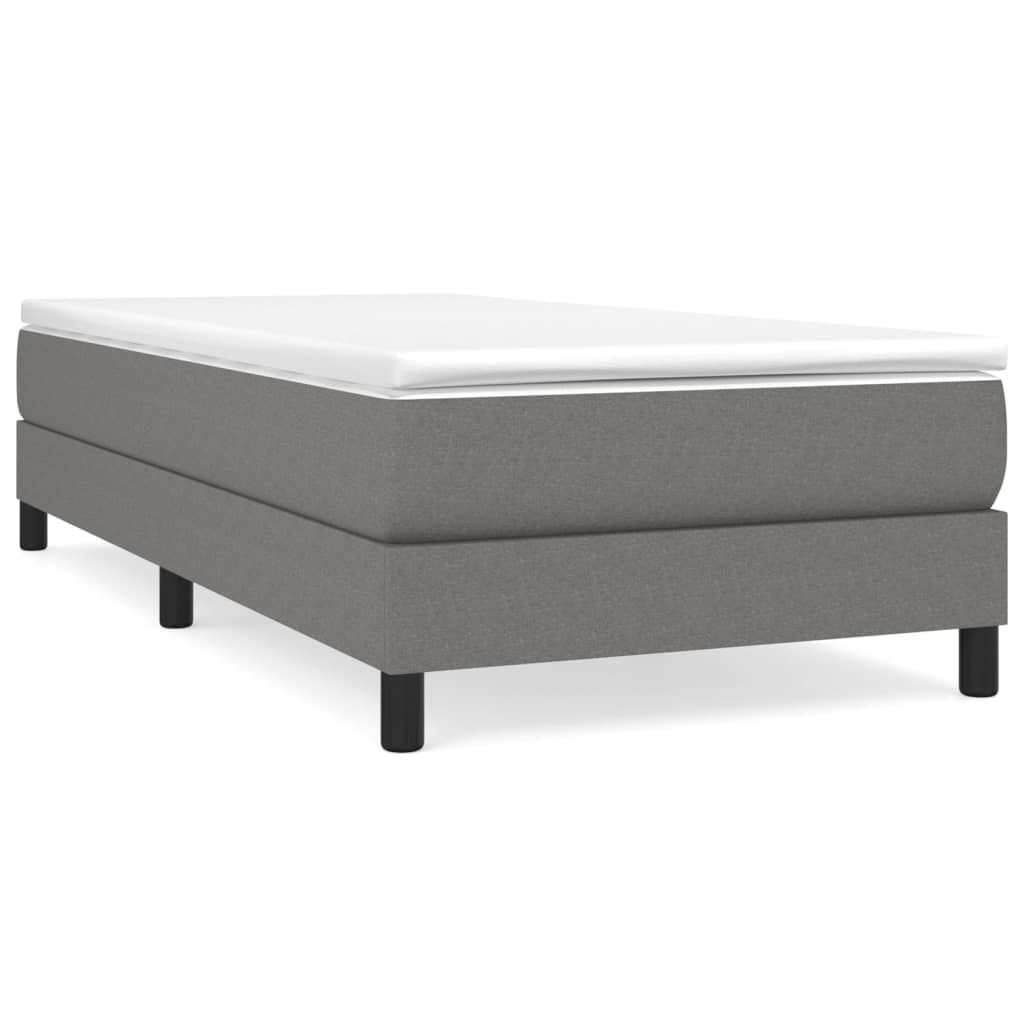 vidaXL Κρεβάτι Boxspring με Στρώμα Σκούρο Γκρι 80x200 εκ. Υφασμάτινο