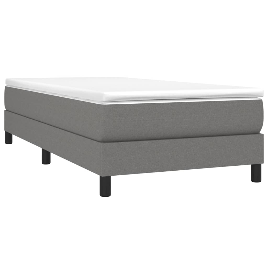 vidaXL Κρεβάτι Boxspring με Στρώμα Σκούρο Γκρι 80x200 εκ. Υφασμάτινο