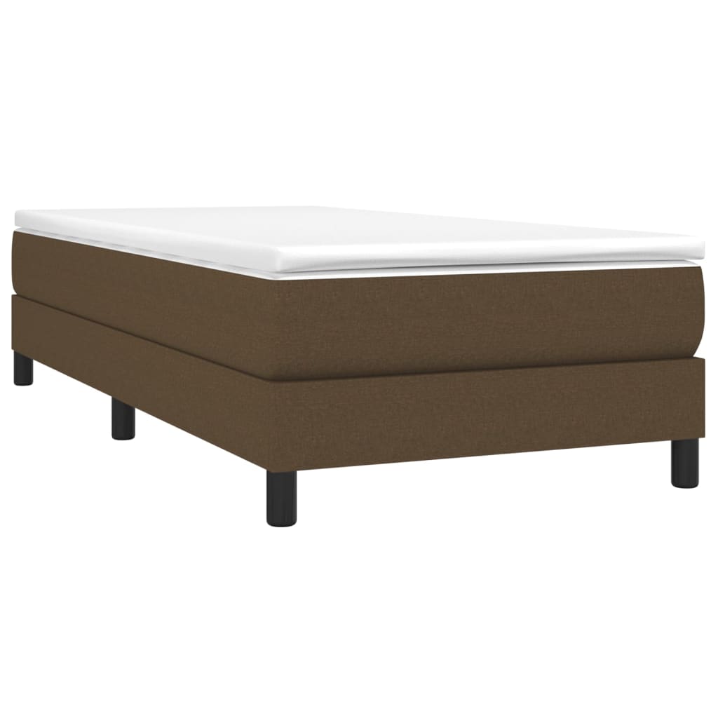 vidaXL Κρεβάτι Boxspring με Στρώμα Σκούρο Καφέ 80x200 εκ. Υφασμάτινο