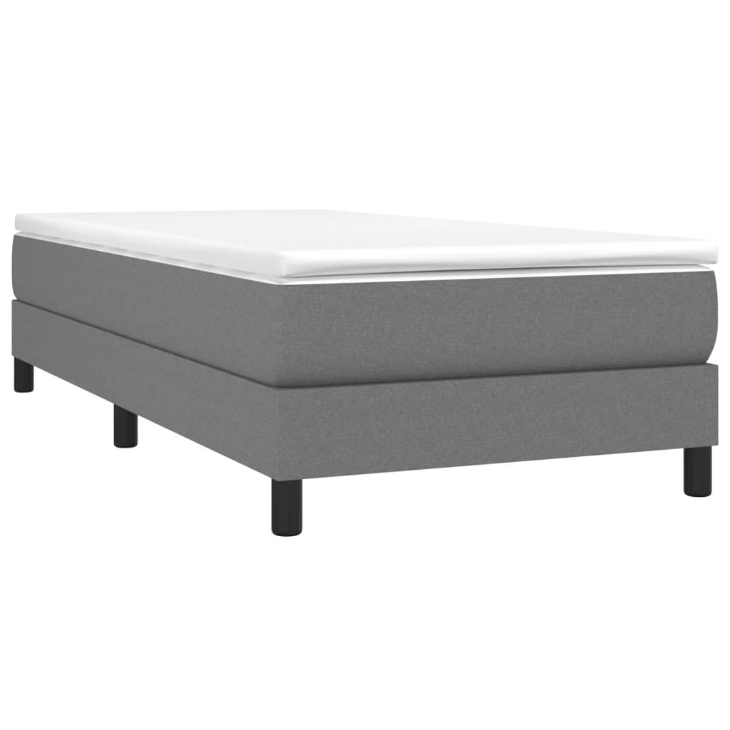 vidaXL Κρεβάτι Boxspring με Στρώμα Σκούρο Γκρι 90x190 εκ. Υφασμάτινο