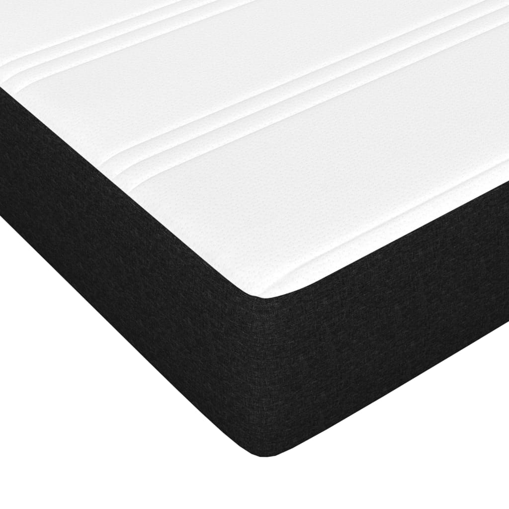 vidaXL Κρεβάτι Boxspring με Στρώμα Μαύρο 90x200 εκ. Υφασμάτινο