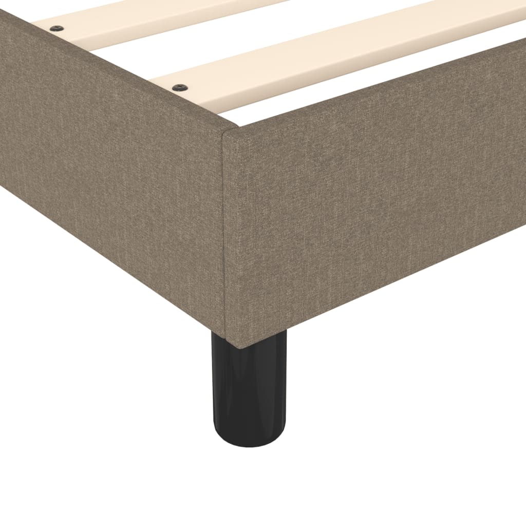 vidaXL Κρεβάτι Boxspring με Στρώμα Taupe 90x200 εκ. Υφασμάτινο