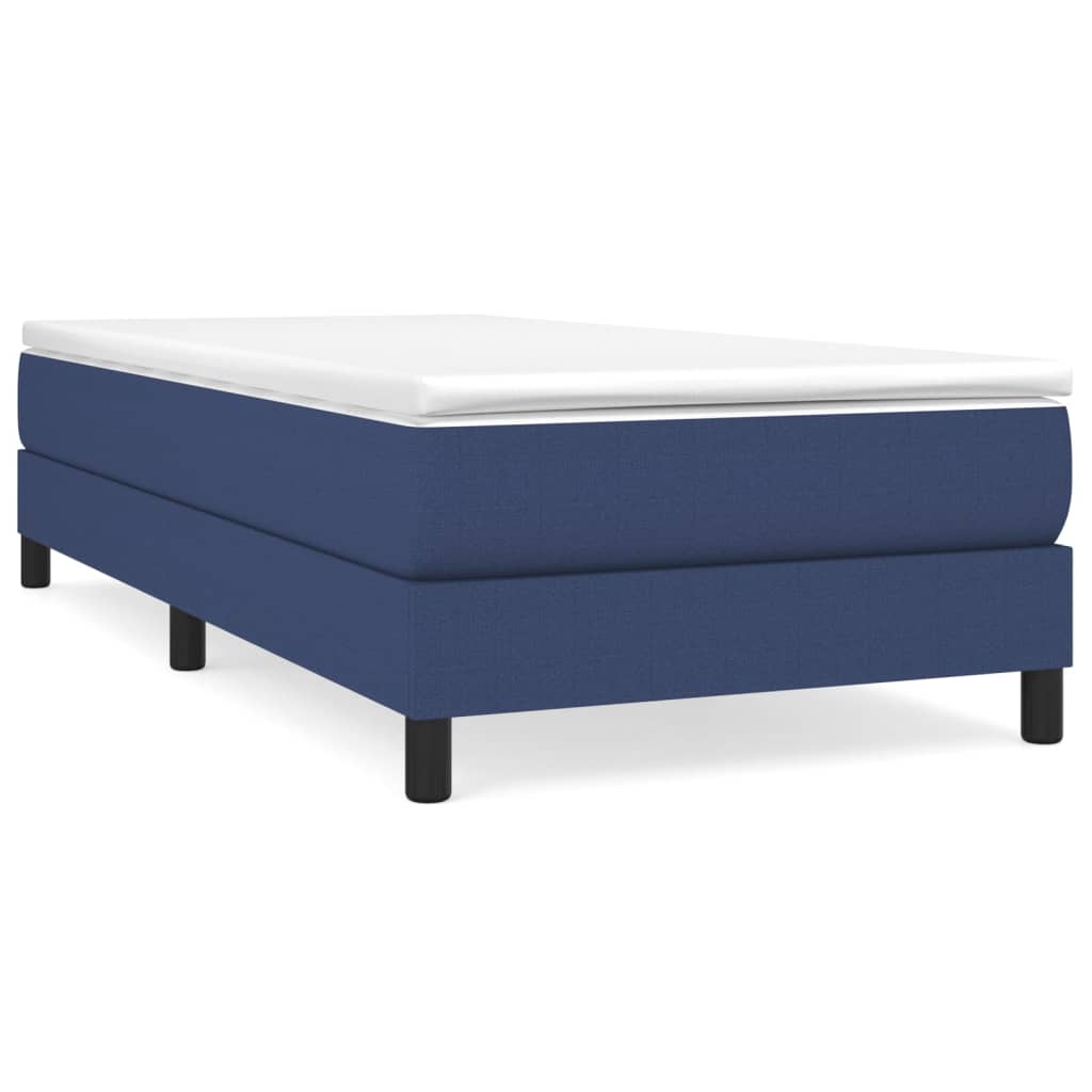 vidaXL Κρεβάτι Boxspring με Στρώμα Μπλε 90x200 εκ.Υφασμάτινο