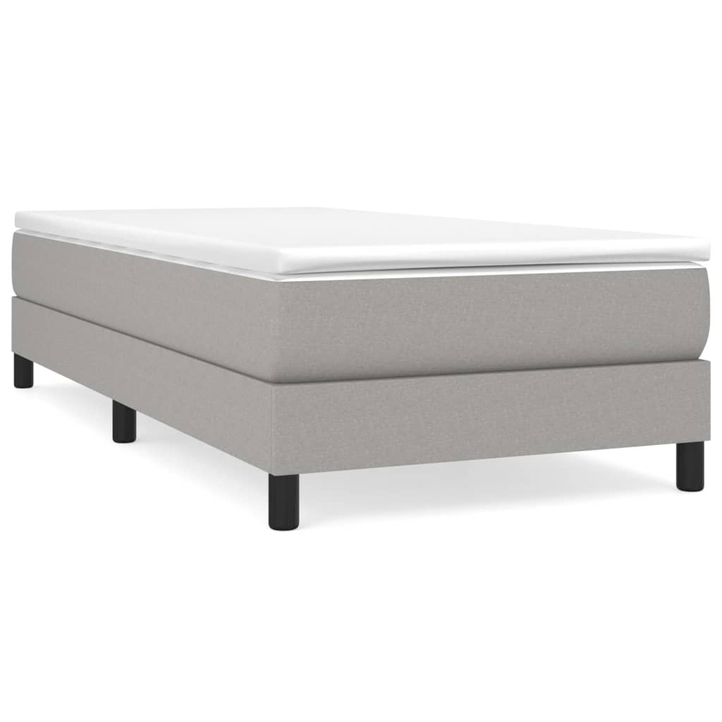 vidaXL Κρεβάτι Boxspring με Στρώμα Ανοιχτό Γκρι 100x200 εκ. Υφασμάτινο