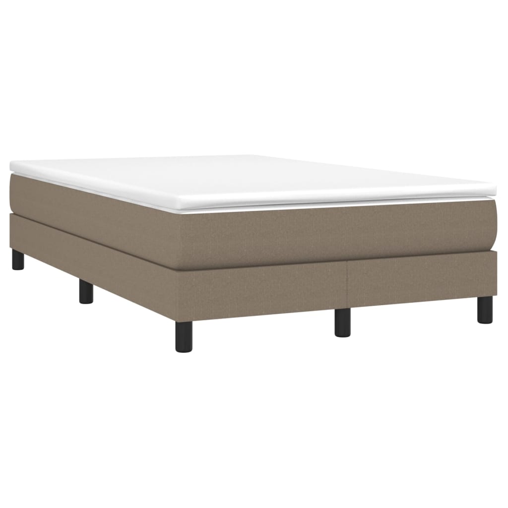 vidaXL Κρεβάτι Boxspring με Στρώμα Taupe 120x200 εκ. Υφασμάτινο