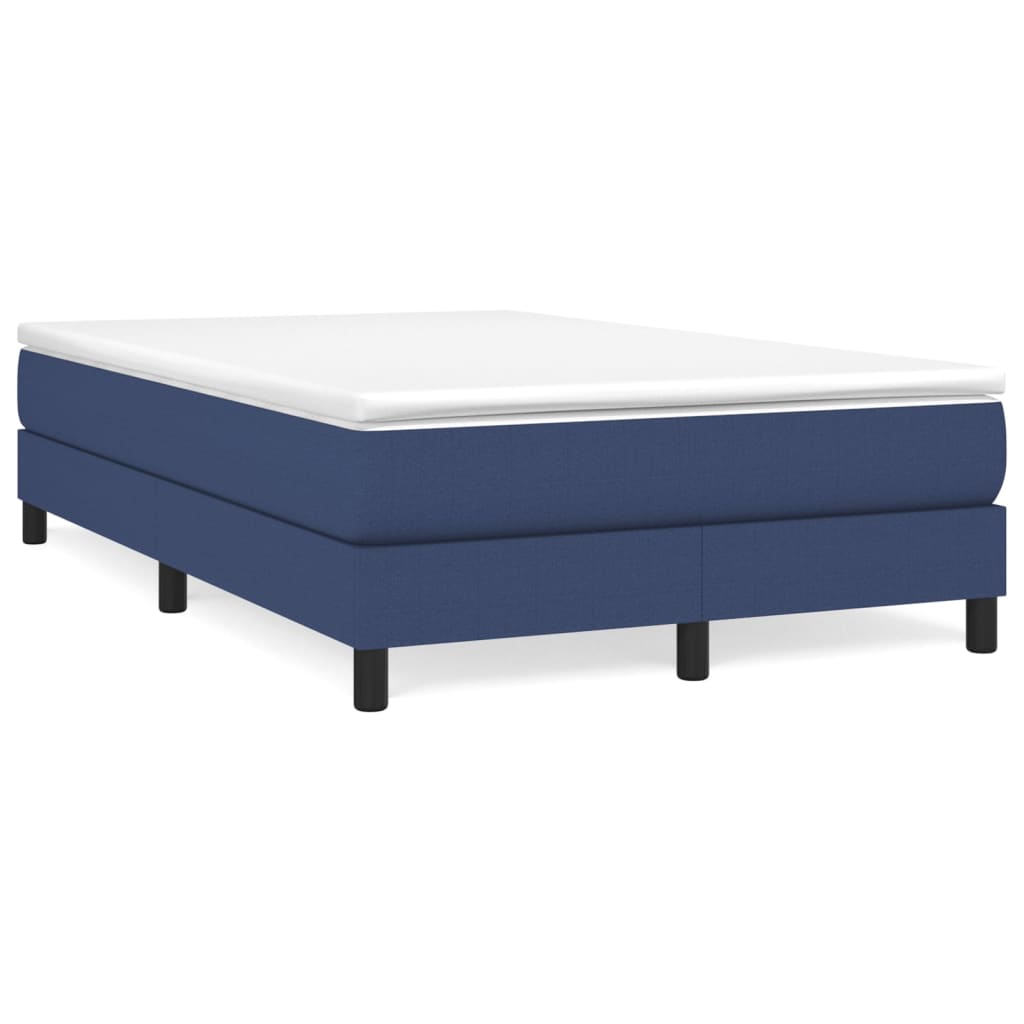 vidaXL Κρεβάτι Boxspring με Στρώμα Μπλε 120x200 εκ. Υφασμάτινο
