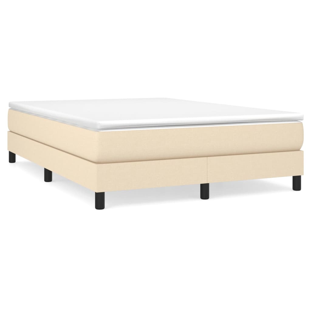 vidaXL Κρεβάτι Boxspring με Στρώμα Κρεμ 140x200 εκ. Υφασμάτινο